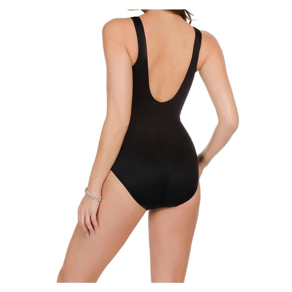 Miraclesuit Sound Wave Temptress Black White Tie Dye One Piece Swimsuit Size 16 - Picture 2 of 8